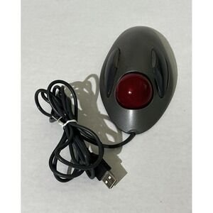 Logitech T-BC21 USB Wired Optical Trackman Red Marble Mouse Trackball